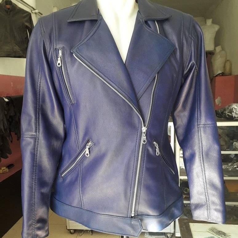 Jaket Kulit Biru Pria